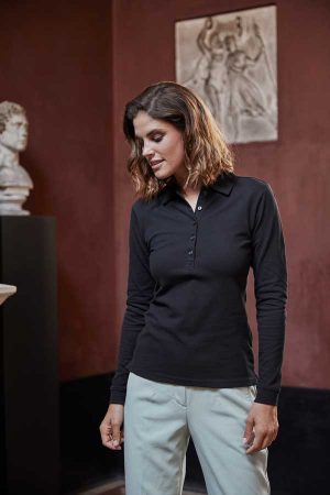 Ženska polo majica dolg rokav Tee Jays Ladies Luxury LS Stretch Polo