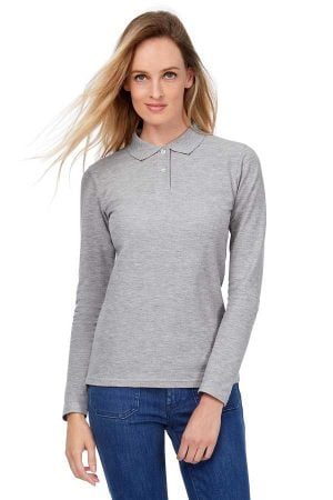 Ženska polo majica dolg rokav B&C ID.001 LSL /women Polo
