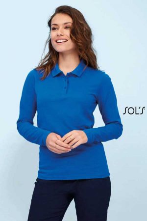 Ženska polo majica dolg rokav Sol's Perfect LSL Women Long-Sleeve Polo Shirt