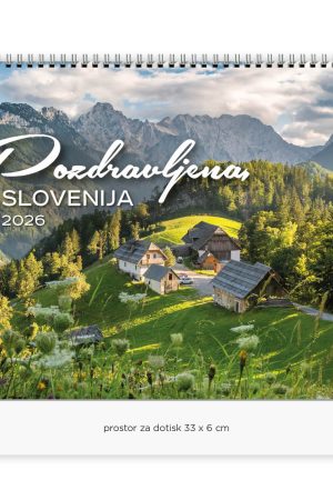 Stenski slikovni kolendar Pozdravljena, Slovenija (dvodelni)