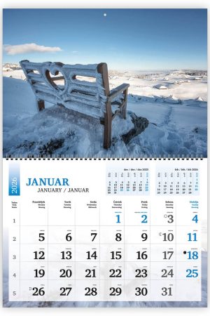 Alternative view of Stenski slikovni kolendar Pozdravljena, Slovenija (dvodelni)