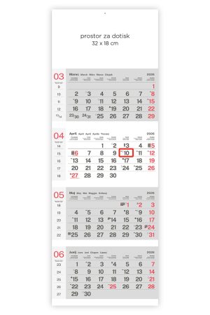 Štiridelni lepljen – siv