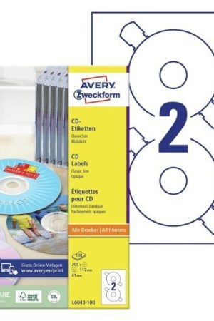 ETIKETE ZWECKFORM L6043 FI 117mm ZA CD-je