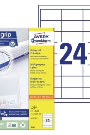 ETIKETE ZWECKFORM 3658 64,6X33,8mm