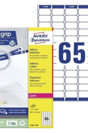 ETIKETE ZWECKFORM L7651 38,1x21,2mm