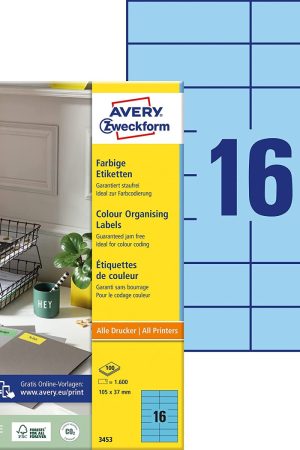 ETIKETE ZWECKFORM MODRE 105x37 1/100