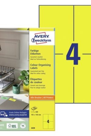 ETIKETE ZWECKFORM 105X148 RUMENE 1/100