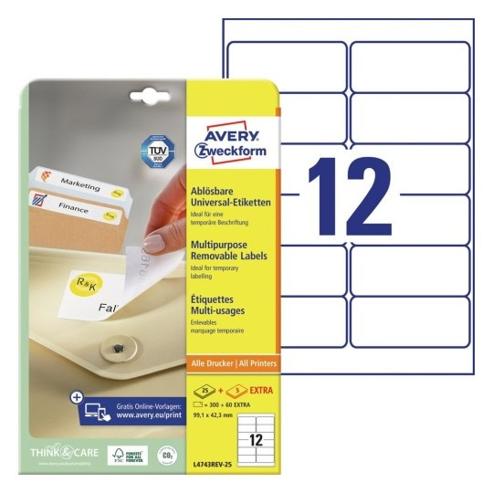 ETIKETE ZWECKFORM L4743REV 99,1x42,3mm