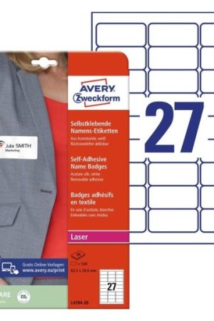 ETIKETE ZWECKFORM L4784 1/20 63,5X29,6mm ZA TEKSTIL
