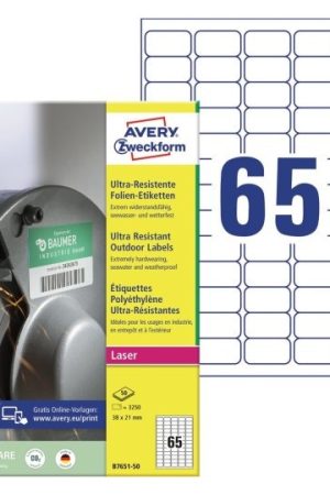 ETIKETE AVERY ZWECKFORM B7651-50 IZJEMNO ODPORNE