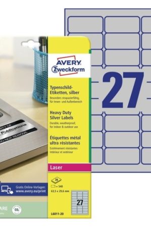 ETIKETE ZWECKFORM L6011 SREBRNA BARVA