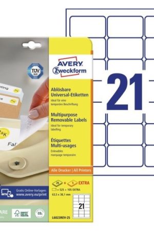 ETIKETE ZWECKFORM L6023REV 63,5x38,1mm