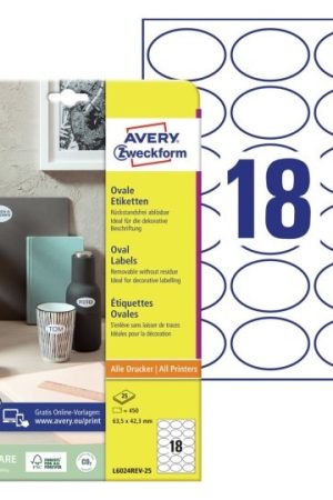 ETIKETE ZWECKFORM L6024REV 63,5x42,3mm 1/25