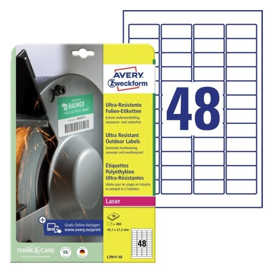 ODPORNE ETIKETE ZWECKFORM L7911-10