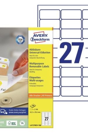 ETIKETE ZWECKFORM L4737REV 63,5Xx29,6mm 1/100