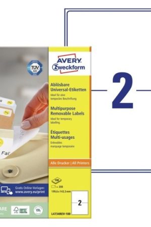 ETIKETE ZWECKFORM L4734REV 1/100