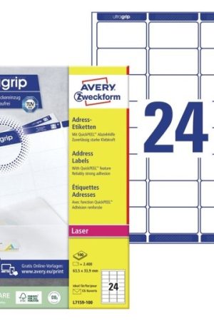 ETIKETE ZWECKFORM L7159 63,5x33,9mm 1/100